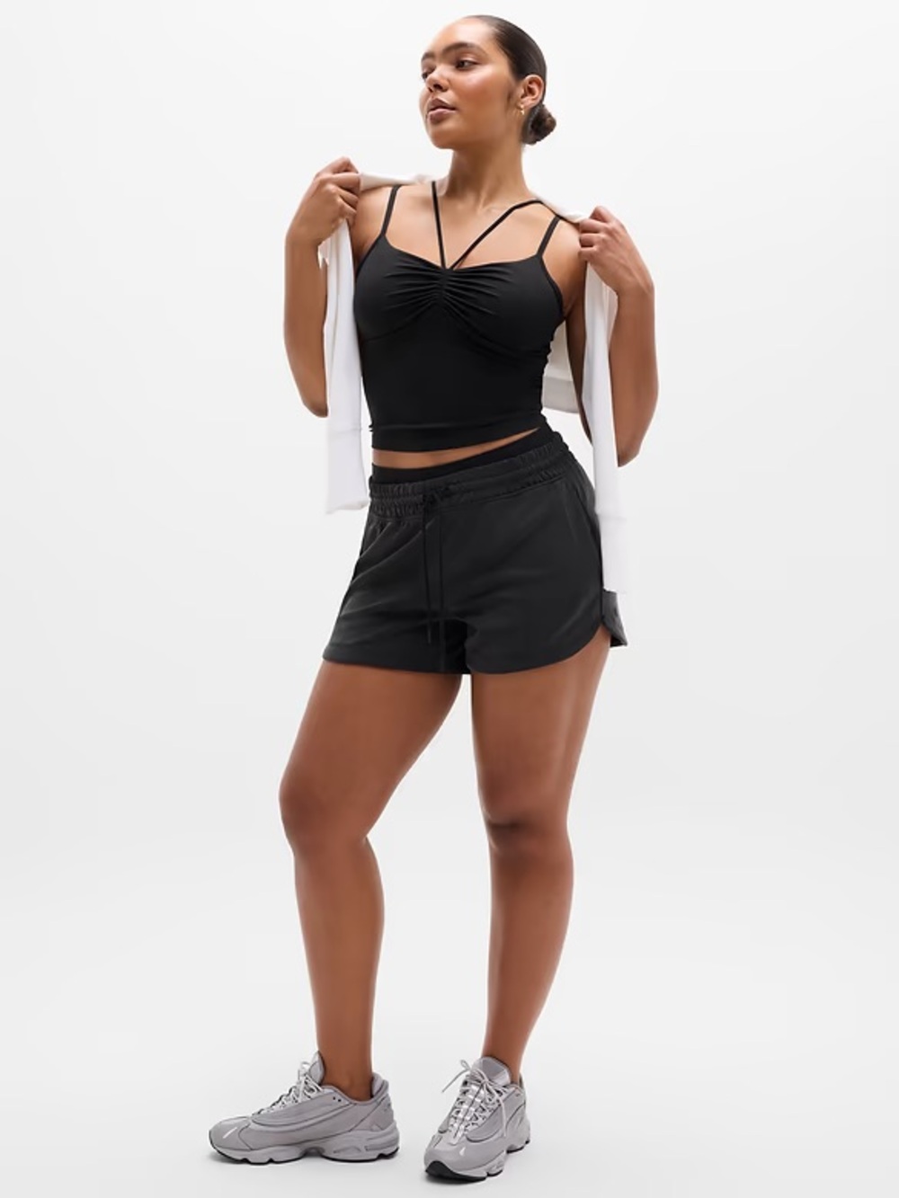 Athleta Charcoal/Black Seasoft Side-Slit Performance Shorts - Picture 3 of 9